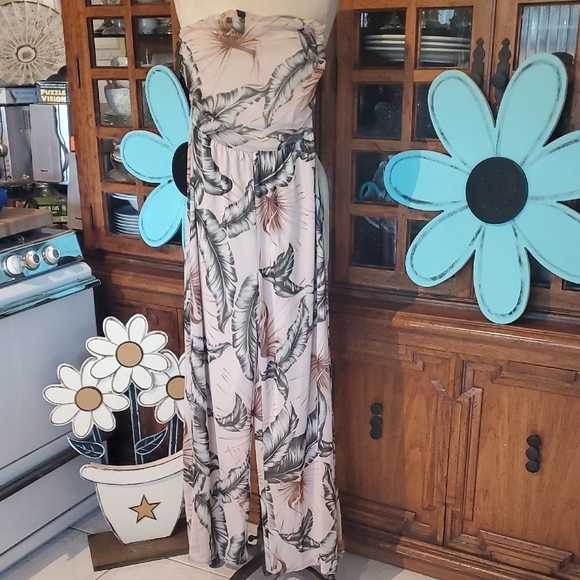 Windsor Pink and Black Strapless Jumpsuit with Sweetheart Neckline - Picture 1 of 7